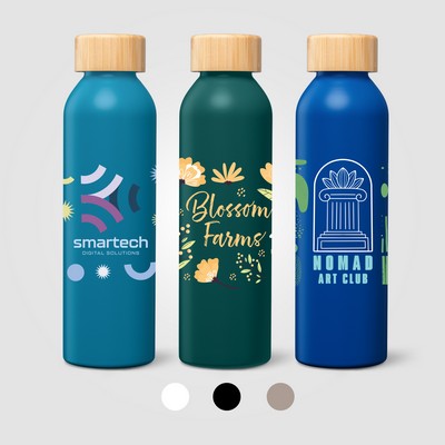 Eden Recycled Stainless Steel Bamboo Lid Water Bottle - 20 oz. - Full-Color Inkjet