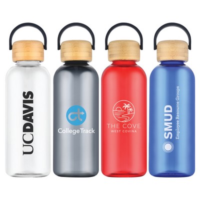 Traveler 21 oz. RPET Plastic Bottle w/ Bamboo Lid